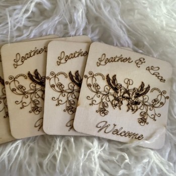 California Angels Full Logo Wood Coaster