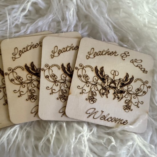 California Angels Full Logo Wood Coaster California Angels Full Logo Wood Coaster