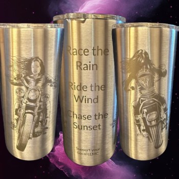 Race the Rain Full Logo Chrome Tumbler Race the Rain Full Logo Chrome Tumbler
