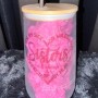 Glass with Wood Lid - Sisters with a Heart