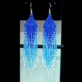Blue Beaded Earrings