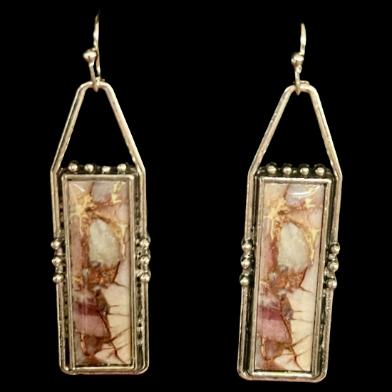 Purple Rectangular Drop Earrings