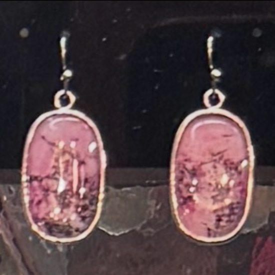Purple Oval Earrings