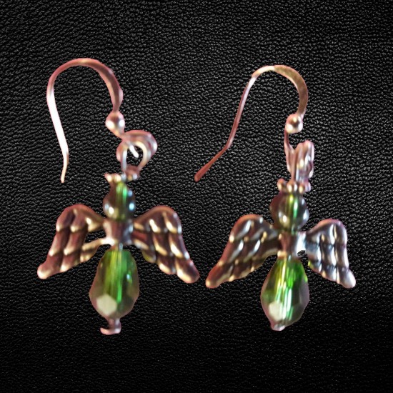 Assorted Crystal Colors Angel Earrings Assorted Crystal Colors Angel Earrings