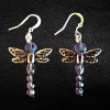 Assorted Crystal Colors Dragonfly Earrings Assorted Crystal Colors Dragonfly Earrings