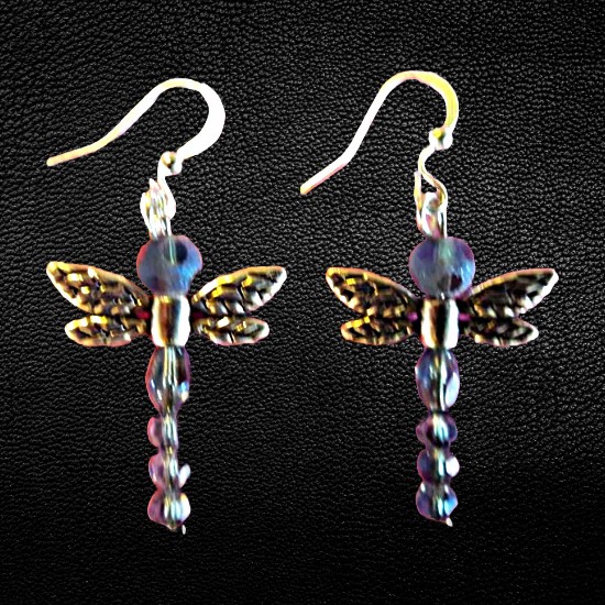 Assorted Crystal Colors Dragonfly Earrings Assorted Crystal Colors Dragonfly Earrings