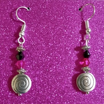 Pink and Black Lolly Earrings Pink and Black Lolly Earrings