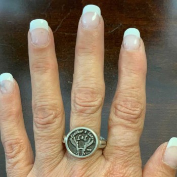 L&L Round  Angels Signet Ring