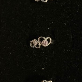 Double Heart Pink CZ Ring Double Heart Pink CZ Ring
