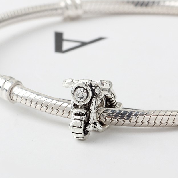 925 Sterling Silver Charm Our Panda Motorcycle Crystal 925 Sterling Silver Charm Our Panda Motorcycle Crystal