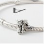 925 Sterling Silver Charm Our Panda Motorcycle Crystal