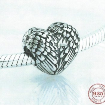 925 Sterling Silver Charm Our Panda Heart Wings