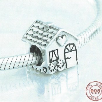 925 Sterling Silver Charm Our Panda Fairy Tale House