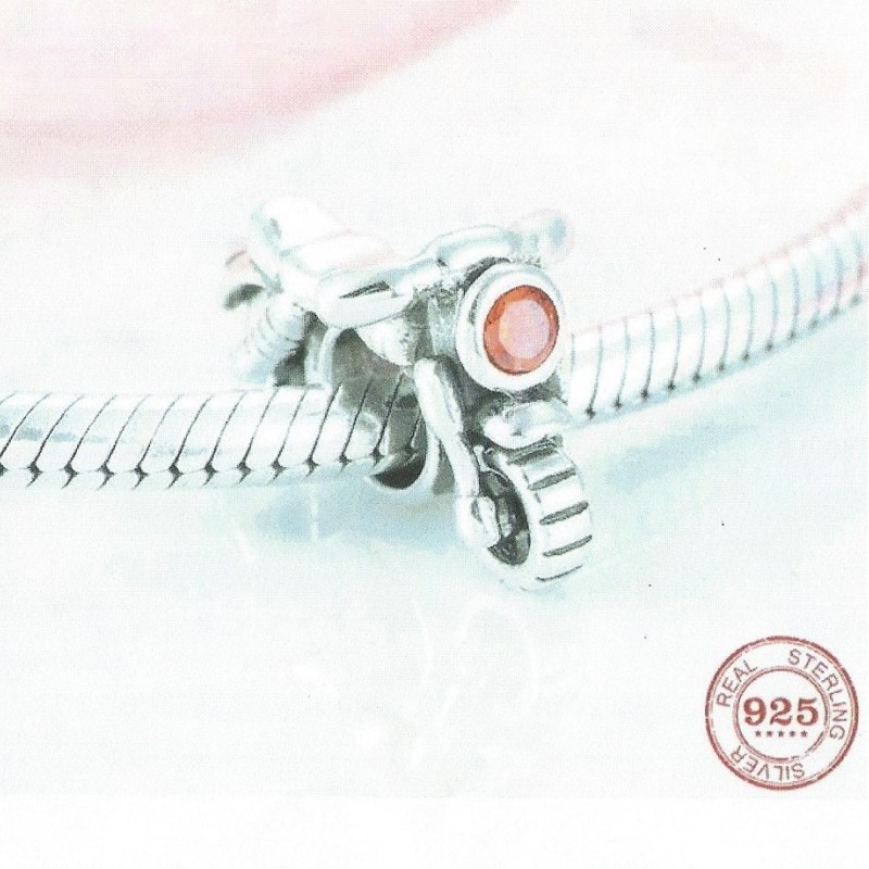 925 Sterling Silver Charm Our Panda Motorcycle Pink 925 Sterling Silver Charm Our Panda Motorcycle Pink