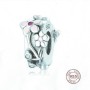 925 Sterling Silver Charm Our Panda Pink Flower