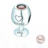 925 Sterling Silver Charm Our Panda Red Wine Glass 925 Sterling Silver Charm Our Panda Red Wine Glass