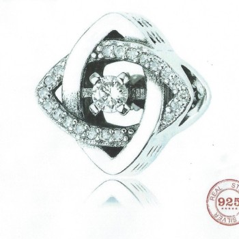 925 Sterling Silver Charm Our Panda Square Zirconia Bangles