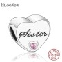 925 SS Charm Our Panda Pink Stone "Sister"