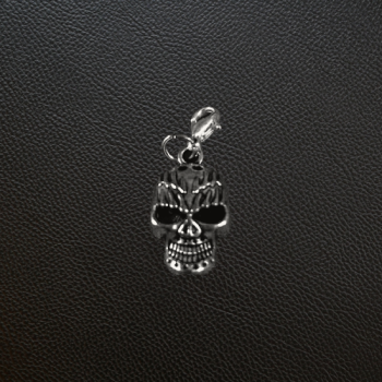 925 Sterling Silver & Gold Charm Smiling Skull