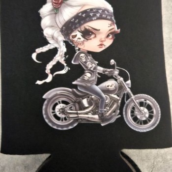 Koozie Lady Right Cheek Skull Tattoo